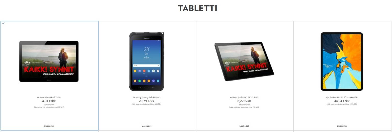 Katso uudet tarjoukset tablet tietokoneista VertaaLiittymät.fi